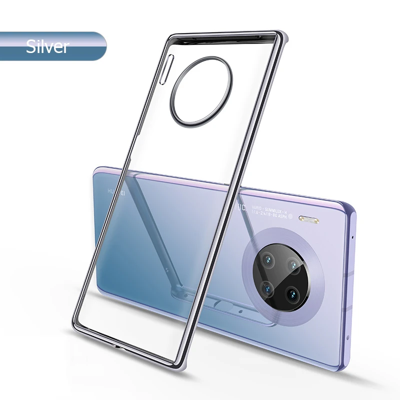 Для huawei mate 30 Pro Чехол с лазерным покрытием Роскошный чехол из мягкого ТПУ прозрачный чехол на huawei mate 30 mate 30 Pro Хрустальный чехол для телефона - Цвет: Серебристый