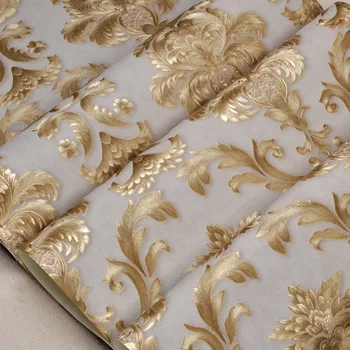 

10M PVC Luxury Gold Color Textured Wall Sticker Wall Paper Roll Home Decor