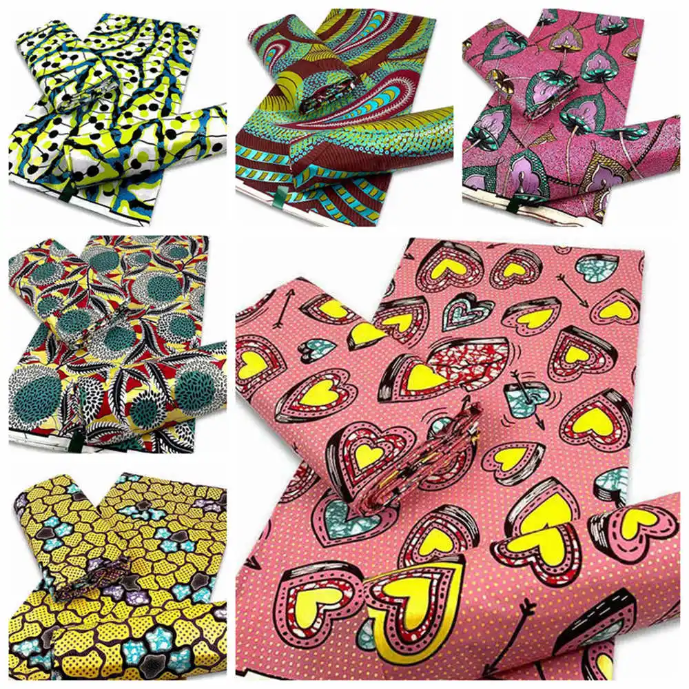 

Best Quality Soft Golden Wax Ankara Original Pagne Stuff African Batik Ghana Fashion Cotton Material 6YARDS For Wedding Dress