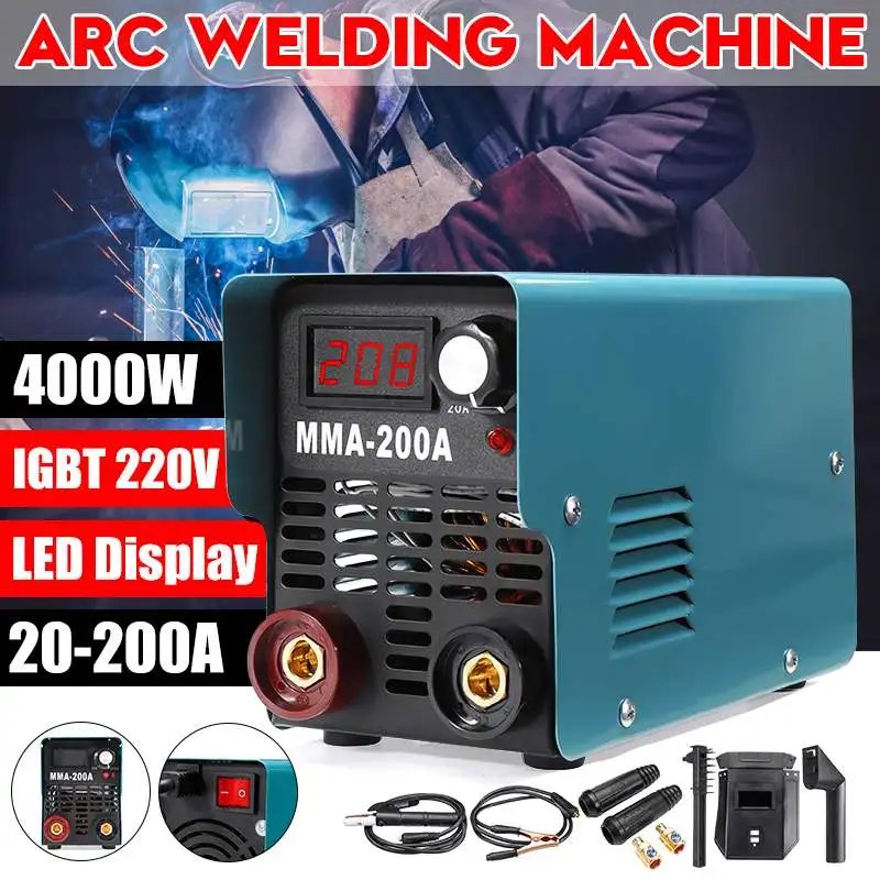

4000W 5.4KVA Inverter ARC Welders 220V IGBT MMA Welding Machine Efficient LED Display MMA 200 Amp for Home Beginner Lightweight