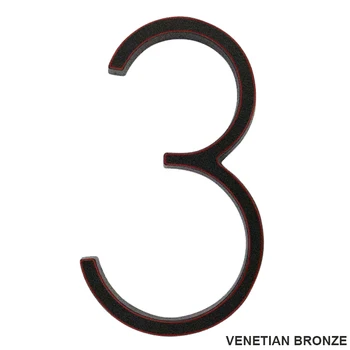 

127mm Floating Modern House Number Satin Brass Door Home Address Numbers for House Digital Outdoor Sign Plates 5 Inch. #3