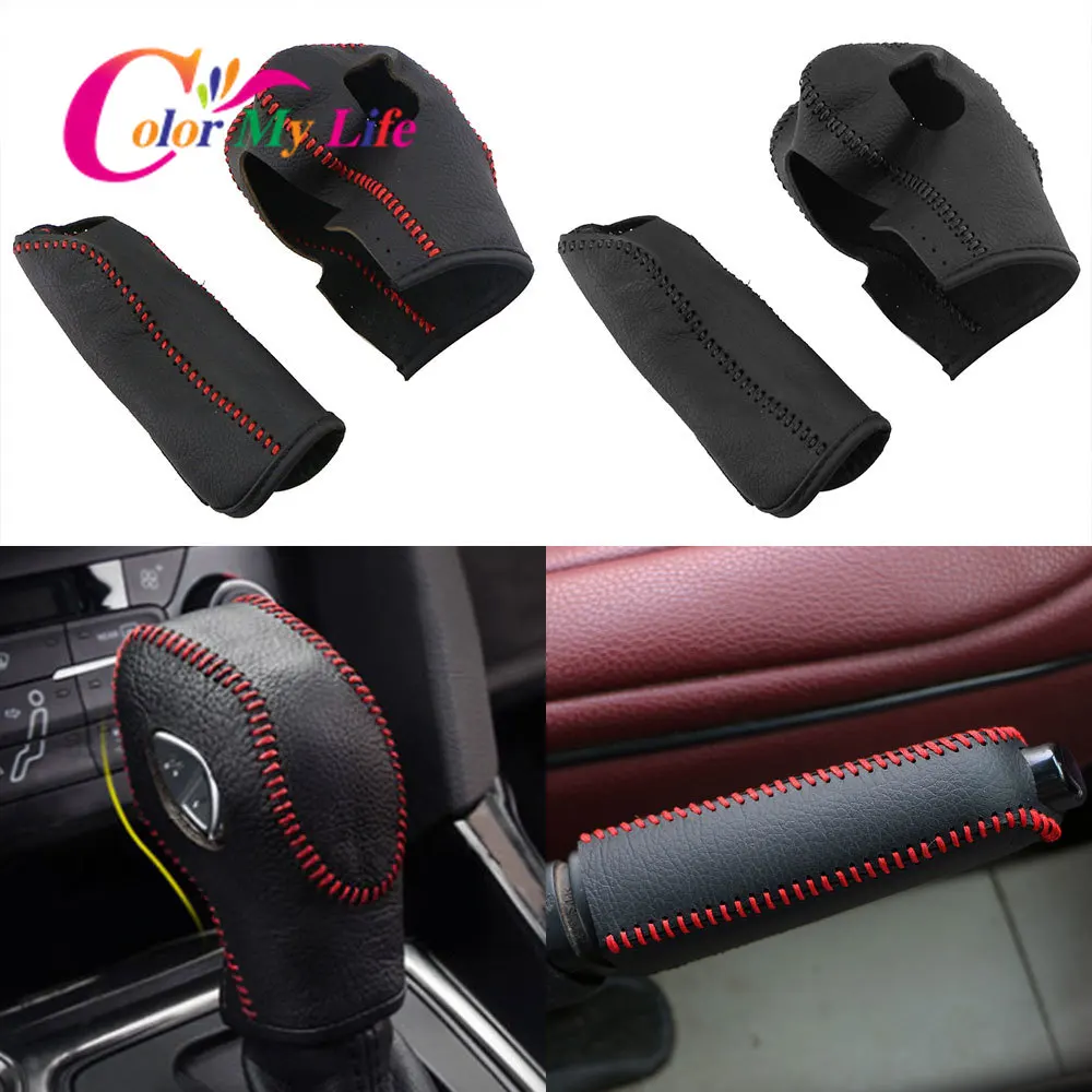 Цветной кожаный чехол с ручкой переключения передач для Ford New Fiesta MK7 2009 2015 Ecosport 2012