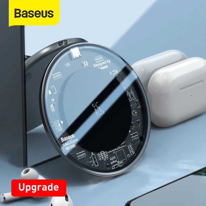 Baseus Upgrade 15W Wireless Charger For iPhone 12 11 X Xs Max Xr Fast Wireless Phone Charger For Samsung S10 S9 Xiaomi MI9