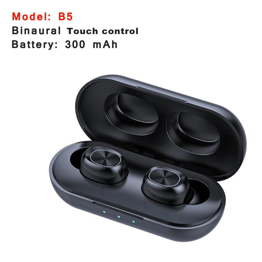 B5 Настоящие беспроводные Bluetooth наушники, беспроводные наушники, спортивные стерео наушники, гарнитура с микрофоном, зарядная коробка для телефона - Цвет: B5