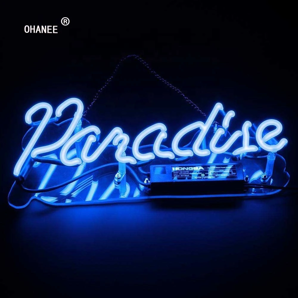 Изготовленный на заказ для Paradise неоновый знак светильник Настоящее неоновое