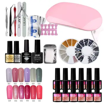 

Gel Nail Polish Starter Kit Professional Manicure Tools Set Manicure Tools Essentials Nail Art Kit With Base Top Coat For Nail