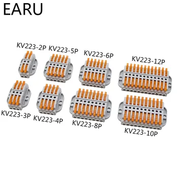 

Mini Fast Quick Eletrical Wire Connector 2/3/4/5/6/8/10/12 Pin Universal Docking Fast Wiring Conductors Push-in Terminal Block