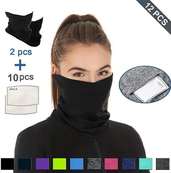 

Bandanas Neck Gaiter for Sports/Outdoors/Festivals, Multi-purpose Neck Gaiter with Safety Carbon Filters