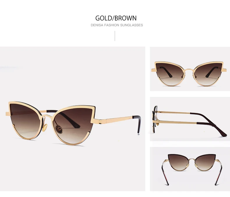 DENISA, модные брендовые красные женские солнцезащитные очки кошачий глаз,, Ретро стиль, синие линзы, солнцезащитные очки для девушек, UV400, lunette de soleil femme G22013