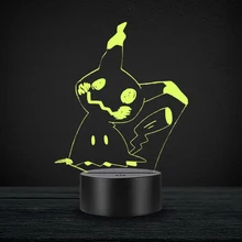 Мультфильм Mimikyu 3D лампа Покемон Солнце Луна игра FiguresNight лампа светодиодный многоцветный детский подарок Детская игрушка праздничные гаджеты