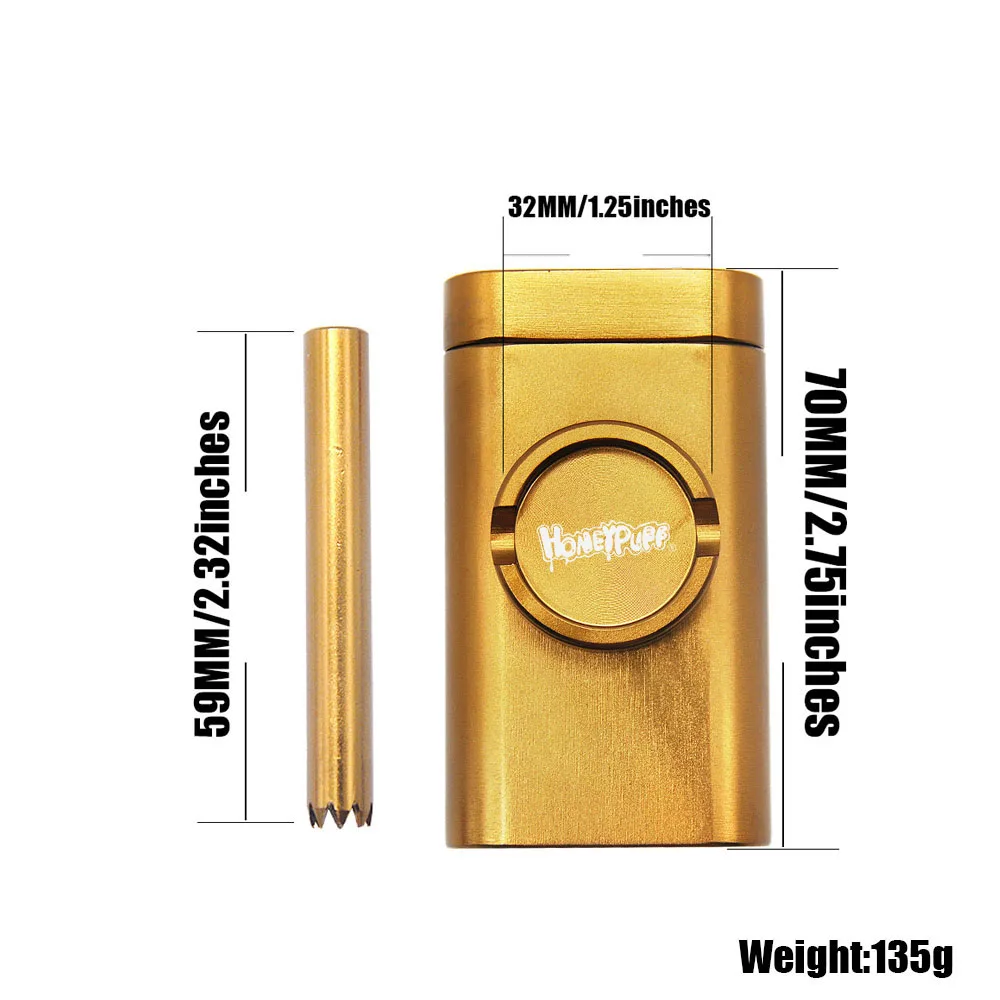 Aluminum Grind Case Pinch Hitter & Grinder Combo Tobacco Grinder Dugout Pipe Case With Storage Room Case Smoking Pipe All In One