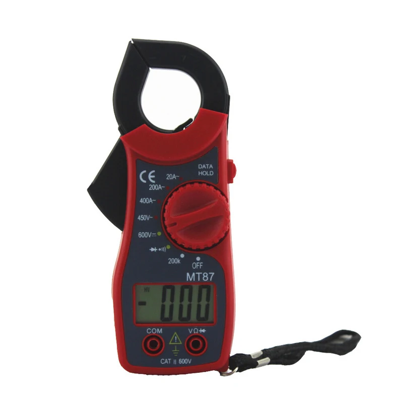 MT87 ЖК-цифровой клещи мультиметр Измерение AC/DC Напряжение тестер сопротивление тока Высокое качество клещи - Цвет: MT87-red