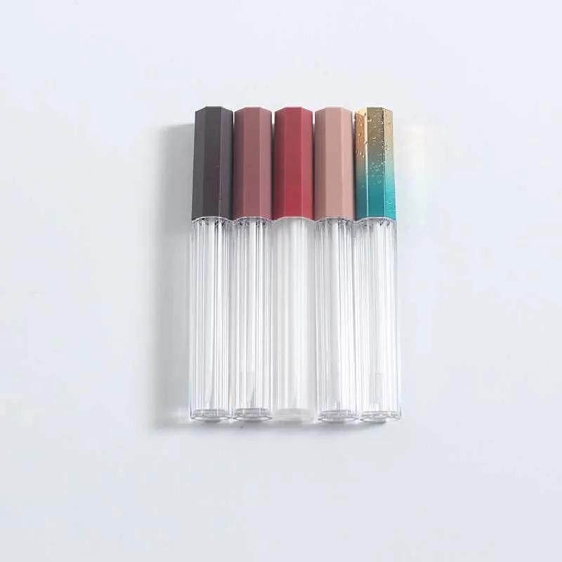 

25 pcs/lot 5ml Lip Gloss Containers Empty Silver Octangle Cosmetic Container Makeup Packaging DIY Lipgloss Lip Gloss Wand Tubes