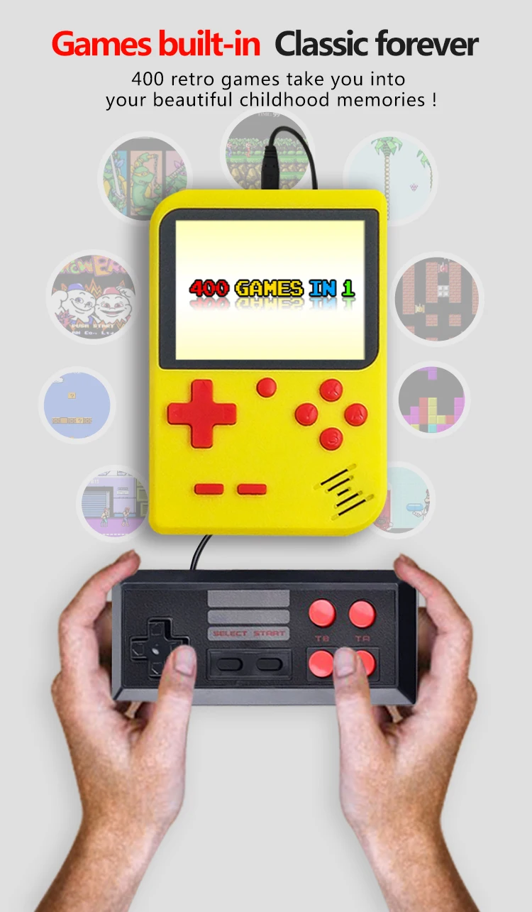 Новая портативная мини портативная игровая консоль 8 бит 3,0 дюймов цветной ЖК-дисплей детский супер игровой плеер встроенный 400 игр