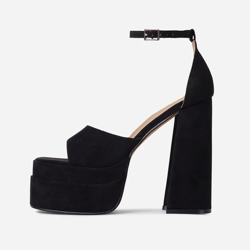 2021 New Ladies Sandals Summer Shoes Sexy Thick High Heels Thick Platform Buckle Crystal Dress Party Wedding Shoes Woman Pumps 