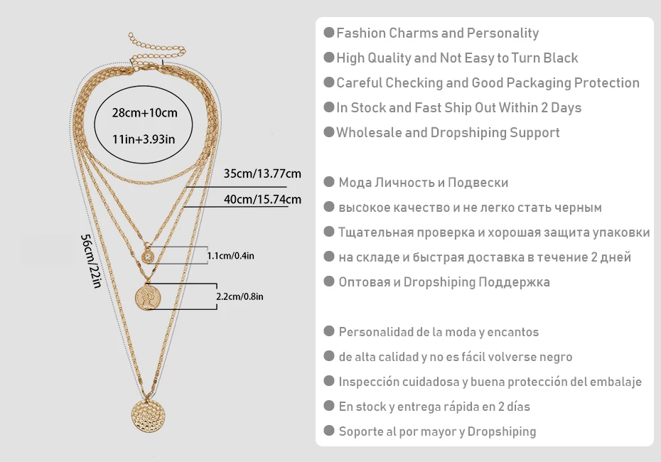 SHIXIN длинная многослойная цепочка с монеткой ожерелье Бохо золотые подвески ожерелье s для женщин модное ювелирное украшение на шею