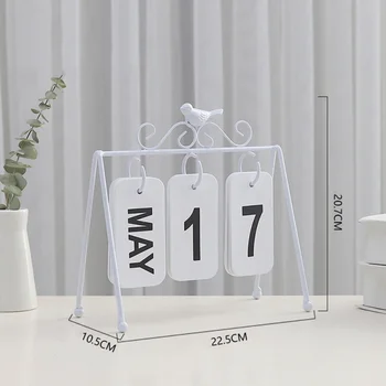 

Unique DecoratIion Calendar Wrought Iron Small Bird Calendar Decoration For Office Home Desktop