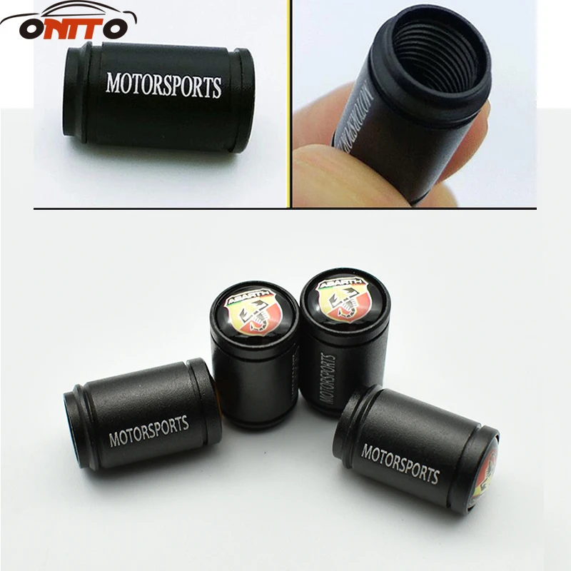 

10set Matte black Car-Styling ABARTH Emblem Car Tire Valve Caps Metal Badge Tyre Stems Cover Tire Accessories