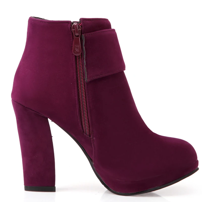 Ceny Haoshen   Girl jesienne buty zimowe damskie botki buty na wysokim obcasie klamra buty na platformie obcasy stado skórzane buty rozmiar32 10.5