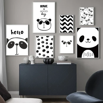 

Cute Cartoon Panda Pattern Canvas Painting Wall Art Painting Posters and Prints Wall Pictures for Living Room Decor Home Decor