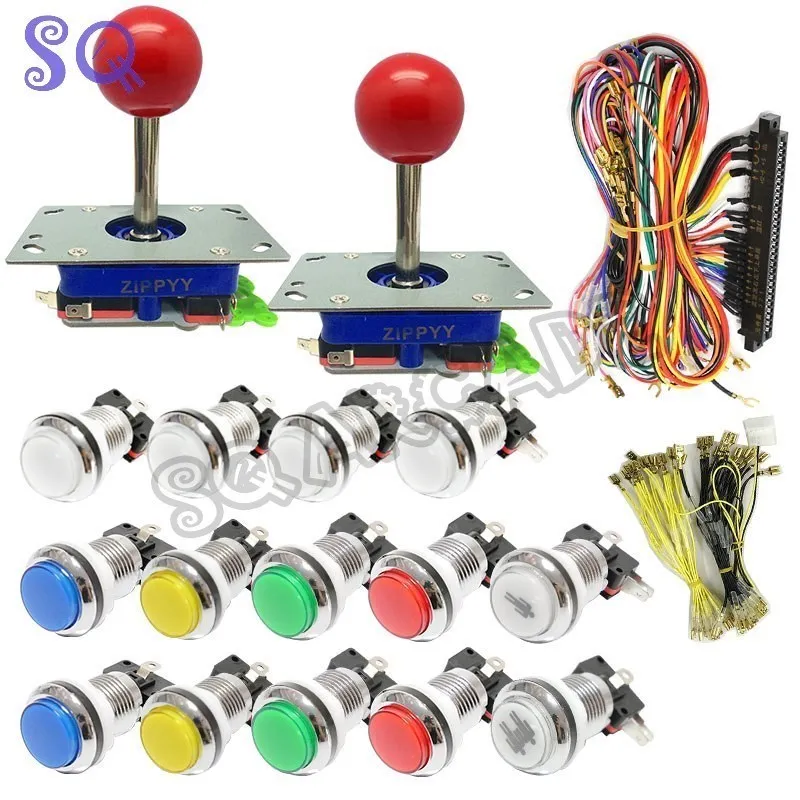 New Arcade Pandora Game Jamma Cabinet Kit LED Push Button Zippy Joystick for Arcade Game Console MAME Micro Switch 4.8mm Cable 3d pandora saga box 8000 in 1 diy kit 2 player arcade game console cabinet bartop 8 way joystick switch type push button