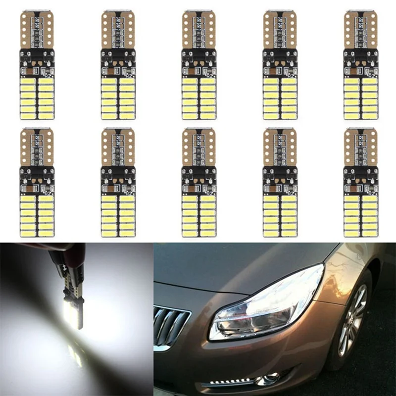 

10 Pcs 12V/24V T10 4014 SMD 24 LED 194 168 W5W Light Bulb Decoding NO OBC ERROR Car Lamp Bulbs Clearence Lights