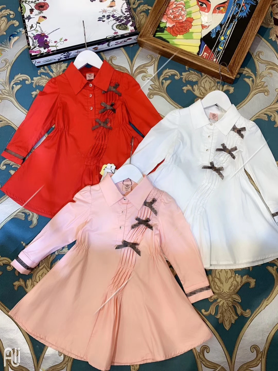 

1249D Preppy Style Princess Toddler Baby Girls Christmas Dress Fall Winter Party Kid Dress For Girl Thanksgiving Baby Clothes