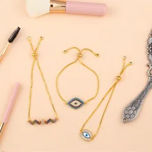 Минимальный заказ = 5 шт. удача драгоценность турецкий глаз цепочки и браслеты ювелирные изделия Khamsah микро проложить классический леди женщин Благородные Ювелирные изделия