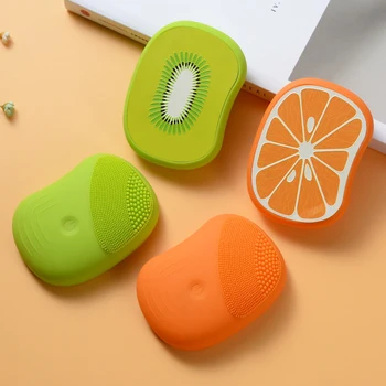 

Facial Cleaner Ultrasonic Silicone Facial Cleanser Face Pore Fruits Electric Vibration Women Household Face Cleaning