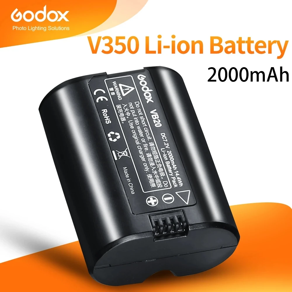 7.2v, 2000mah, para godox flash light, speedlite,