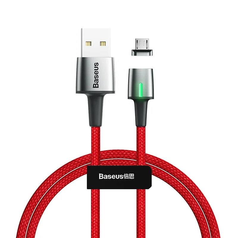 Магнитный micro usb кабель 1 м 2 м быстрое зарядное устройство для зарядки данных для samsung s7 s6 s5 sony xiaomi redmi note 5 6 usb-кабель светодиодный Android - Цвет: Красный