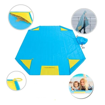 

NEW-Outdoor Three-In-One Raincoat Multi-Function Outdoor Beach Mat Waterproof Camping Mat Moisture-Proof Picnic Blanket Portable