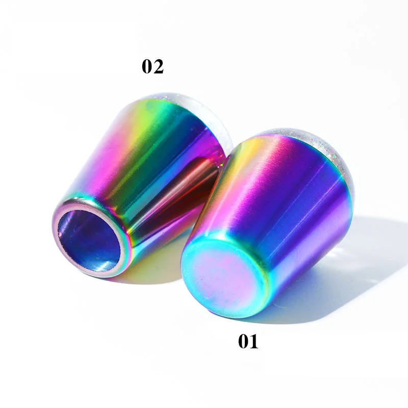 Rainbow Handle Holographic Transparent Nail Stamper for Stamping Plate Stamper Head Silicone Nail Art