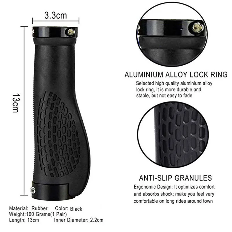 Bicycle Handlebar Grips Bicycle Accessories Bike Handlebar Grips Bike Handle Grips Anti-Skid Rubber Bicycle Grips Mountain Bike Lock On Bicycle Handlebars Grips 2~2.5cm MTB Road Cycling Skid-Proof