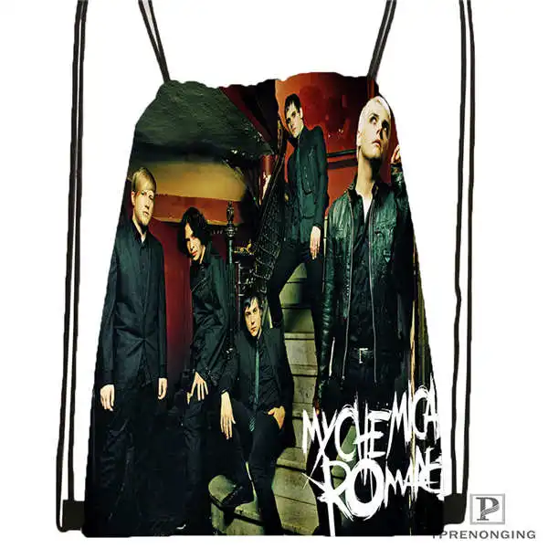 Drawstring Backpack Custom my-chemical-romance походная сумка на шнурке милый рюкзак для детей(черная спинка) 31x40 см#2018611-2 - Цвет: Drawstring Backpack