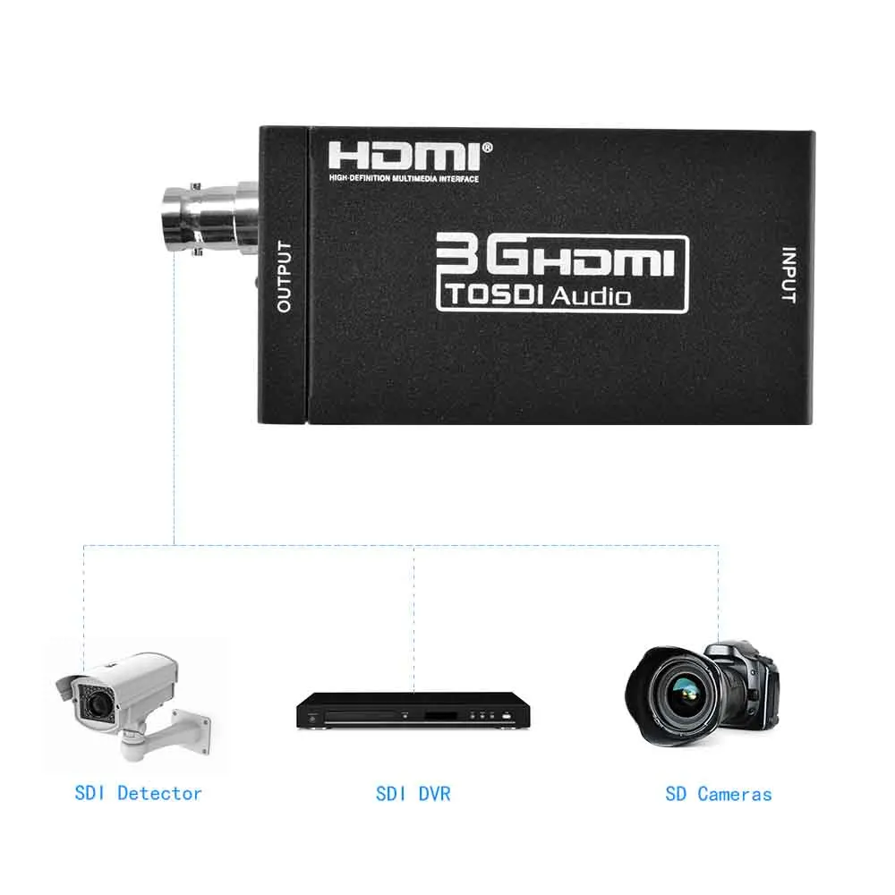 Black 1080P MINI 3G HDMI to SDI Converter with Coaxial Audio Output Scaler Adapter for Home Theater Cinema PC HD#50 | Электроника