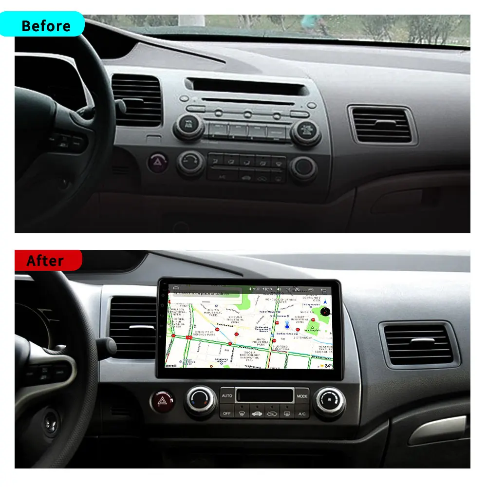  EKIY Android Car Multimedia Playe Car Radio Multimedia Video Player Navigation GPS For Honda Civic 