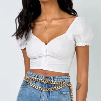 

Women's Backless V-Neck Sexy Corset Crop Tops Women Short Summer Tank Tops Solid Casual Women Tops