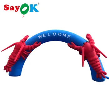 Cheap Outdoor Inflatable Arch With 2 Lobsters Advertising Arch With Air Blower For Sports (24.6x12.3 FT, Width X Height)