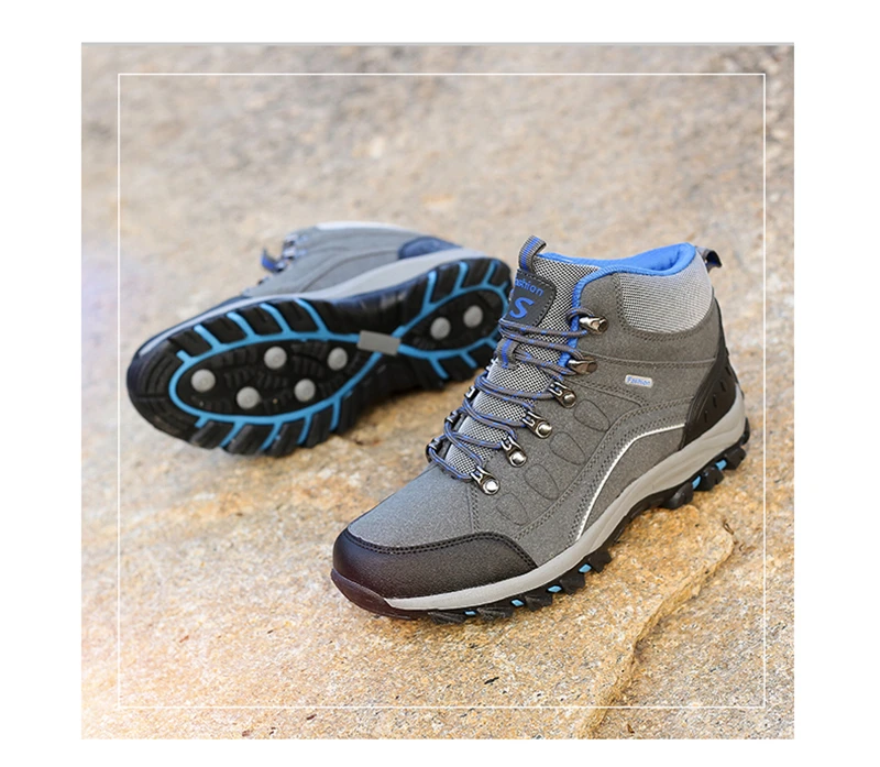 Humtto/пара пеших прогулок; мужские ботинки для альпинизма; сохраняющая тепло обувь для охоты; водонепроницаемые ботильоны с плюшем; большие размеры 35-46