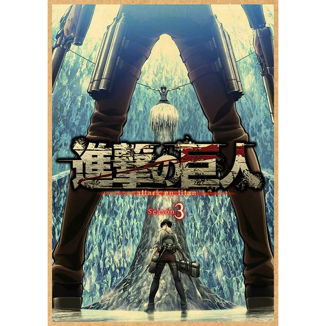 Attack on Titan Anime Poster Decor For Home Posters Room Wall Pictur Kraft Paper Retro And Prints Art Bar Cafe Stickers 9