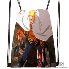 На заказ Аниме Наруто походная сумка на шнурке милый рюкзак дети ранец(черная спина) 31x40 см#180531-02-64