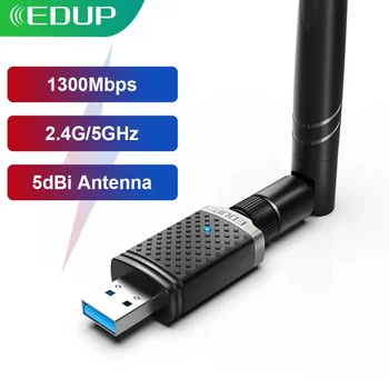 EDUP 1300Mbps USB WIFI Adapter Dual Band 5G/2.4Ghz RTL8812BU USB 3.0 AC Wi-Fi Dongle Network Card for PC Laptop Accessories