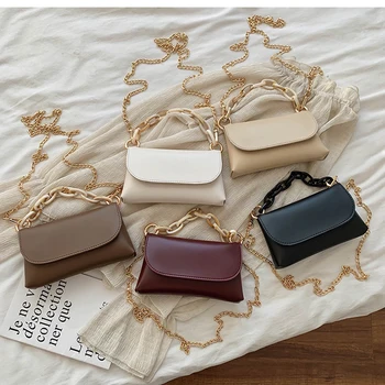 

Korean vintage leisure Harajuku PU soft leather small square bag fashion sweet solid color simple small capacity shoulder bag