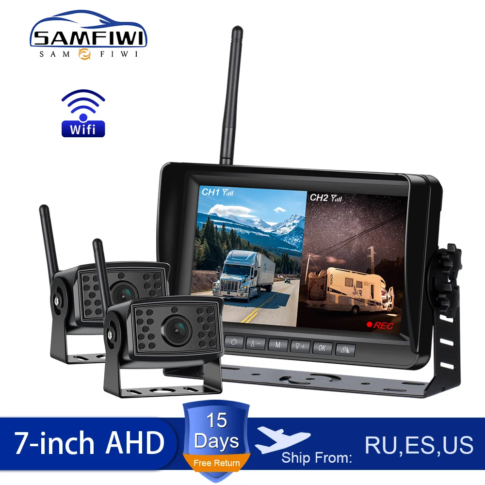

AHD High Definition AHD Wireless Truck DVR Car Monitor 7" IR Night Vision Reverse Backup Recorder Wifi Camera For Bus