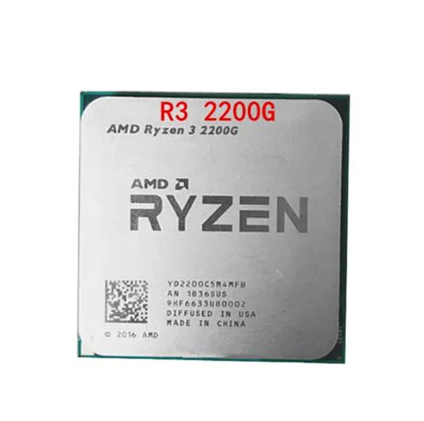 RYZEN 3 2200G R3 5 ГГц четырехъядерный процессор YD2200C5M4MFB сокет AM4 Бесплатная
