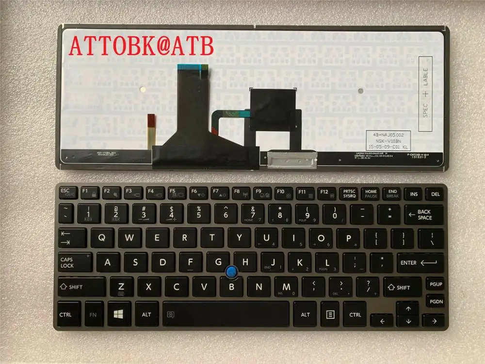 

New English keyboard for Toshiba Portege Z30-A Z30T-A Z30-B Satellite Z30-A Z30t-A US Keyboard Backlit with frame Black