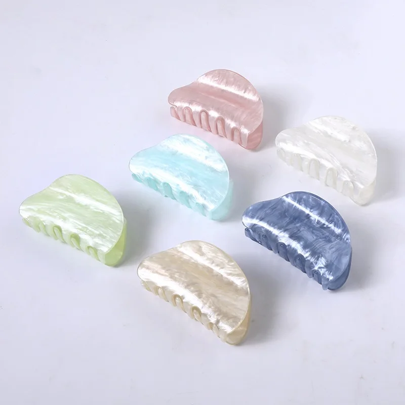 

High-grade acrylic marbling grip connected acrylic hair clip women girl hair accessories Hair Claw