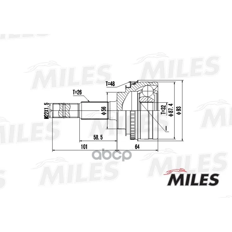 Шрус Toyota Camry Iii V10/Carina E T190 1.6-2.2 91-97 Нар. Abs Miles Ga20461 Miles арт. GA20461