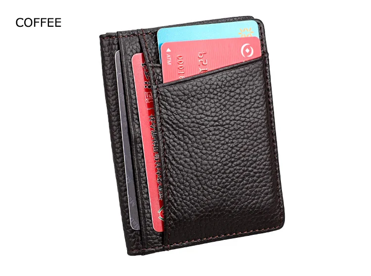 Slim Mini Wallet Genuine Leather Credit Card Wallet Purse Card Holders Men Wallet Thin Small Driving Permit ID Card Holder Case